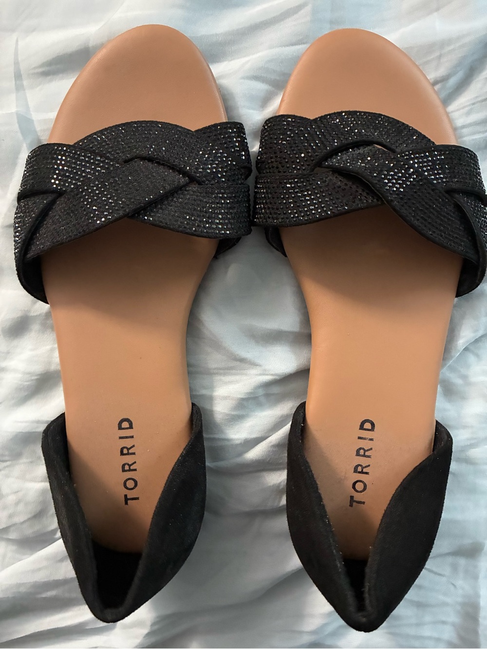 torrid Black Braided Slide Mules with Subtle Sparkle